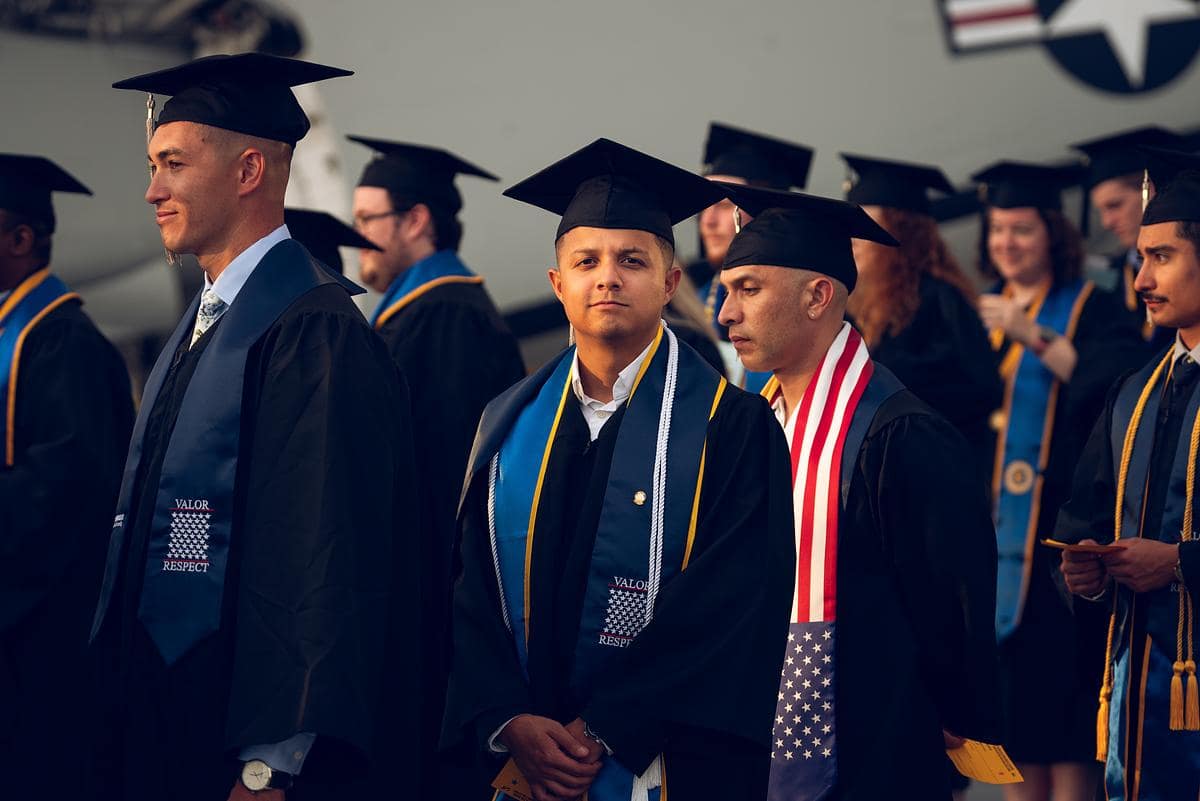 Worldwide students celebrate at a 2024 commencement ceremony held in San Diego, California. (Photo: Embry‑Riddle/Wilson Van Ness)